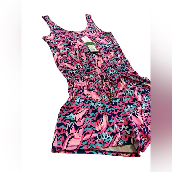 NWT Lilly Pulitzer Talia Romper in Pop Up Lobster Toll Navy Size Small - Picture 2 of 6